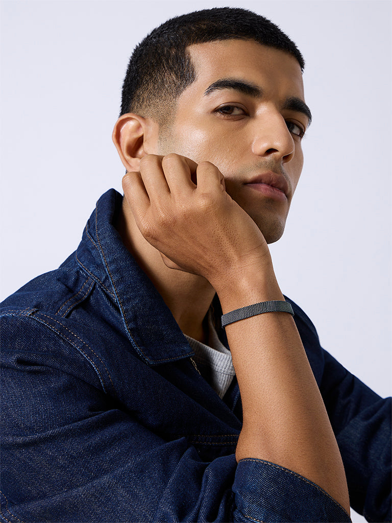 Unisex Navy Mesh Spring Bracelet