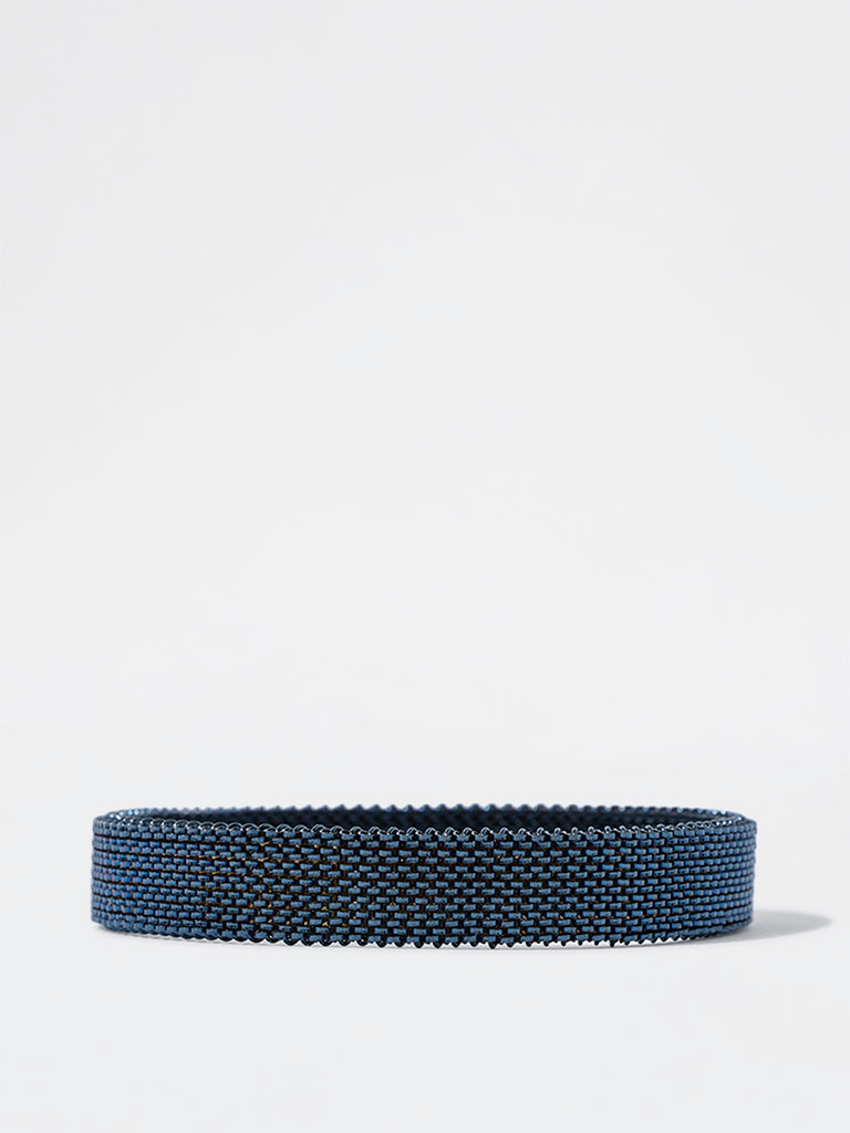 Unisex Navy Mesh Spring Bracelet