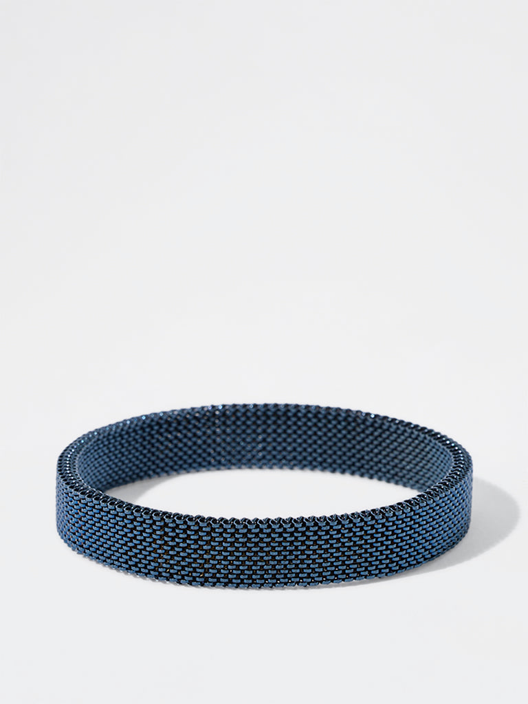 Unisex Navy Mesh Spring Bracelet