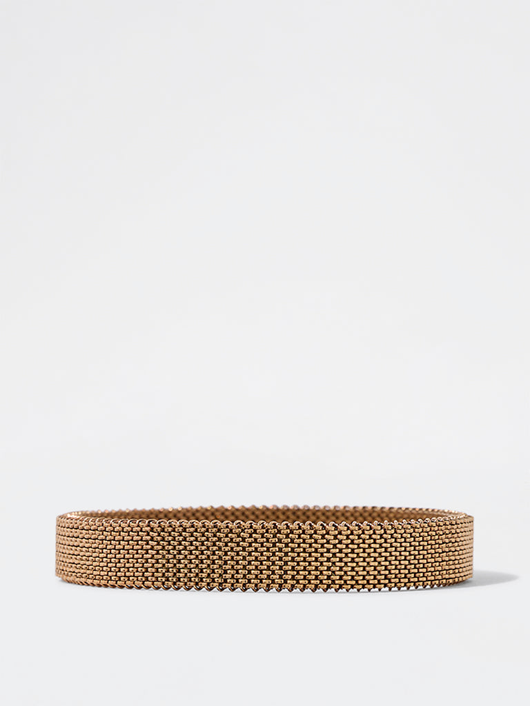 Unisex Rose Gold Mesh Spring Bracelet