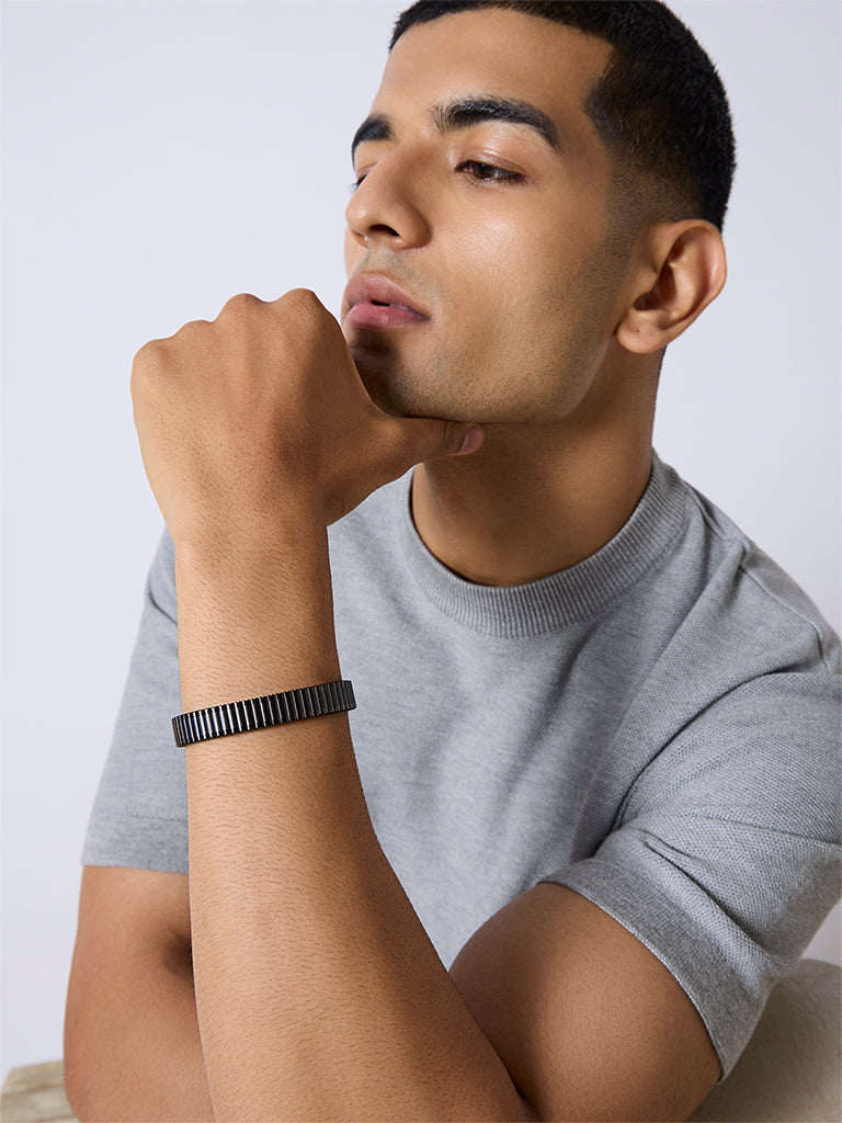 Unisex Black Rolex-Style Spring Bracelet