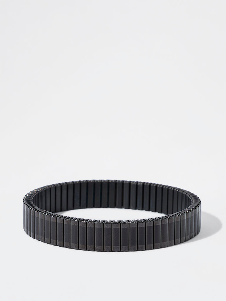 Unisex Black Rolex-Style Spring Bracelet