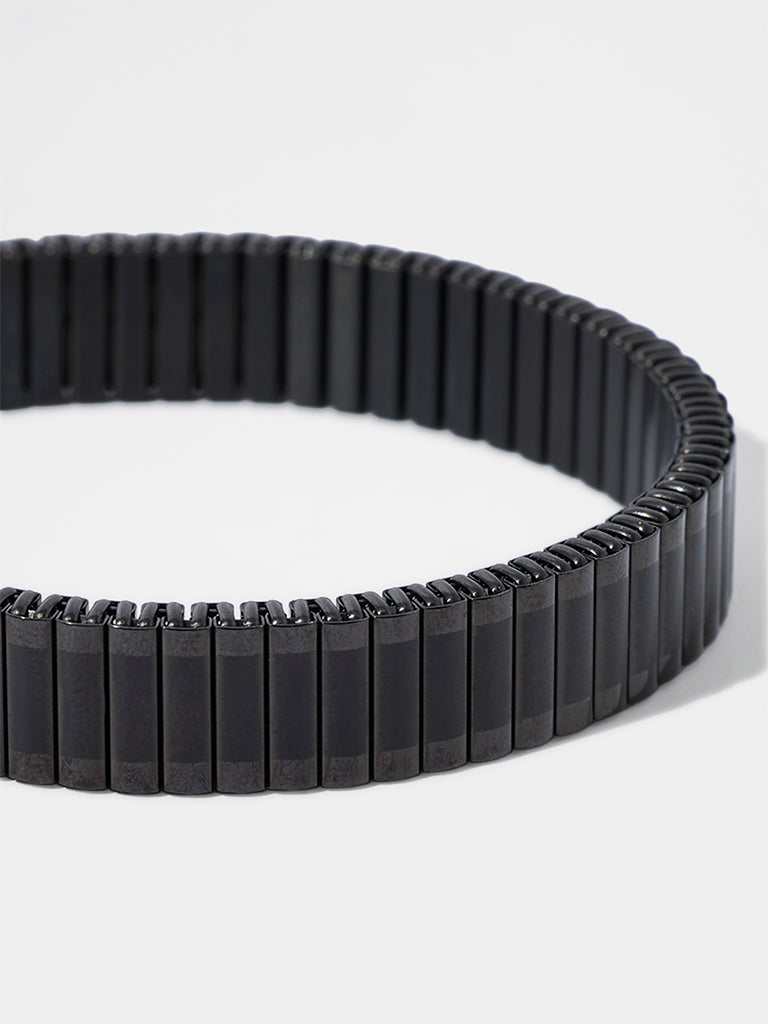 Unisex Black Rolex-Style Spring Bracelet