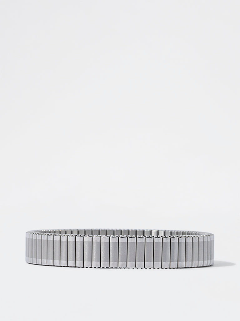 Unisex Silver Rolex-Style Spring Bracelet