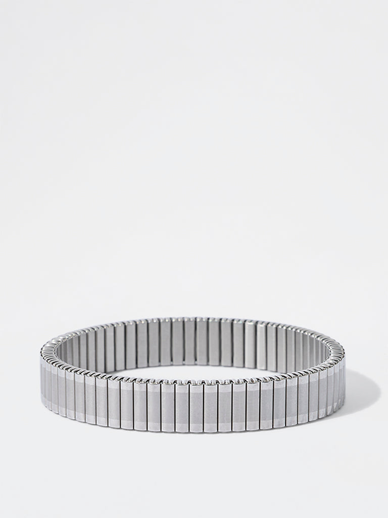 Unisex Silver Rolex-Style Spring Bracelet
