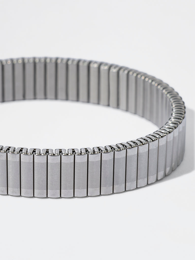 Unisex Silver Rolex-Style Spring Bracelet
