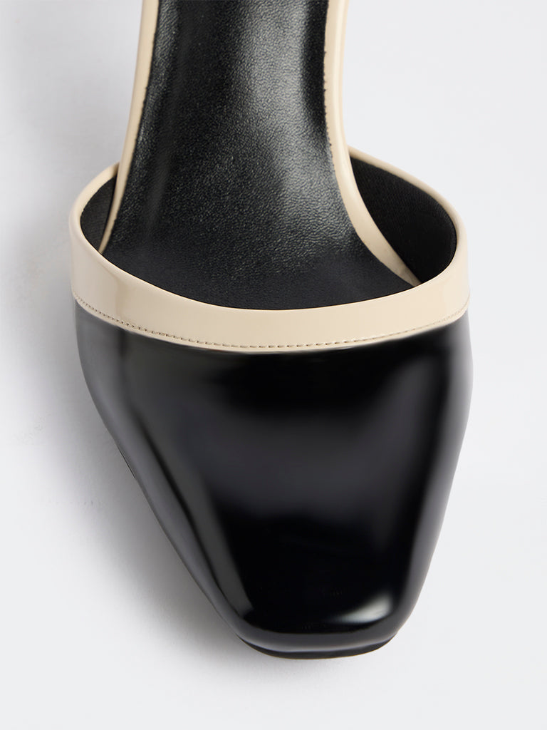LUNA BLU Black Slingback Heel Shoes