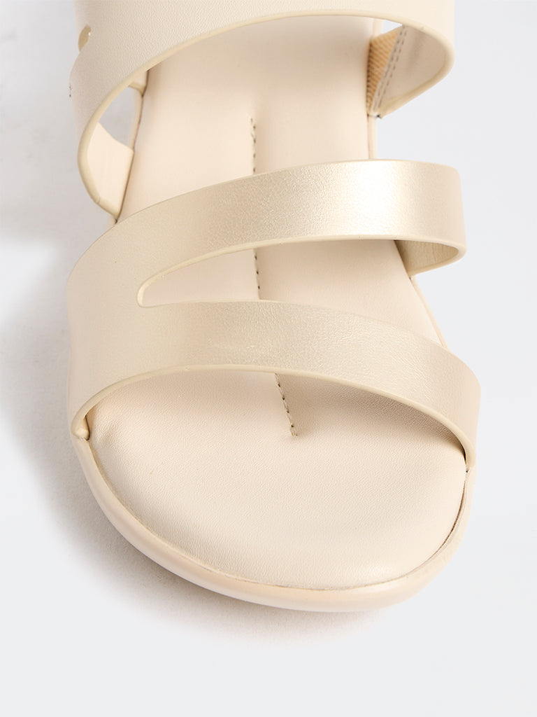 LUNA BLU Ivory Multi-Strap Comfort Sandals