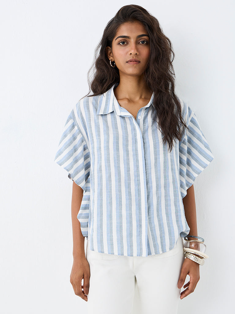 LOV Blue Striped Blouse