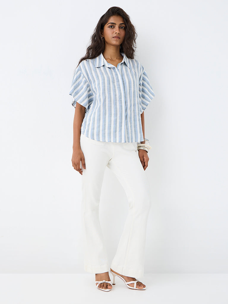 LOV Blue Striped Blouse
