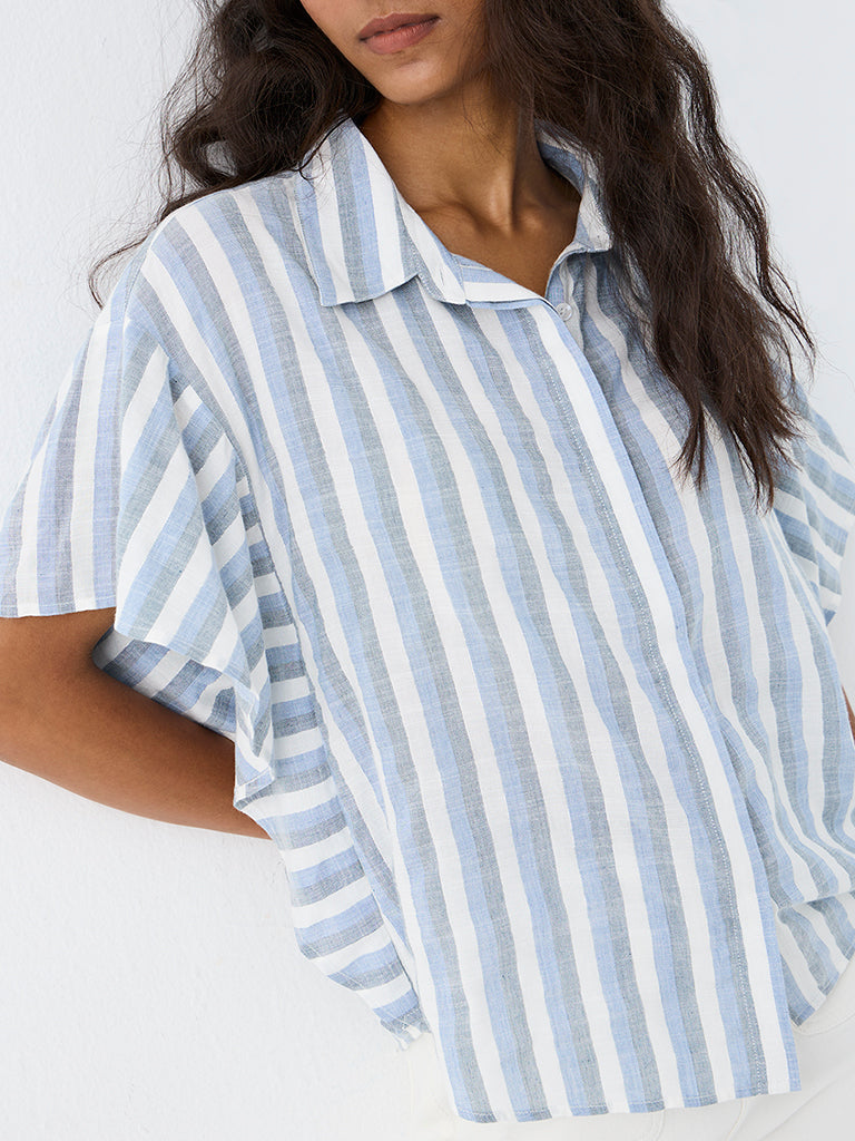 LOV Blue Striped Blouse