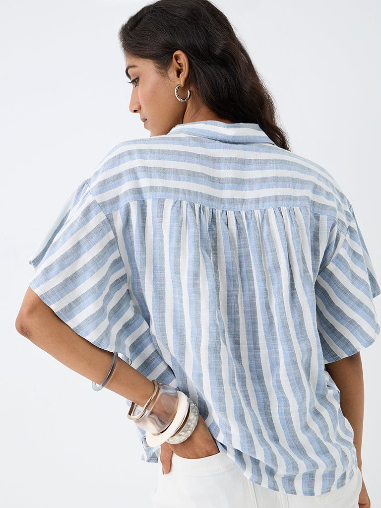 LOV Blue Striped Blouse