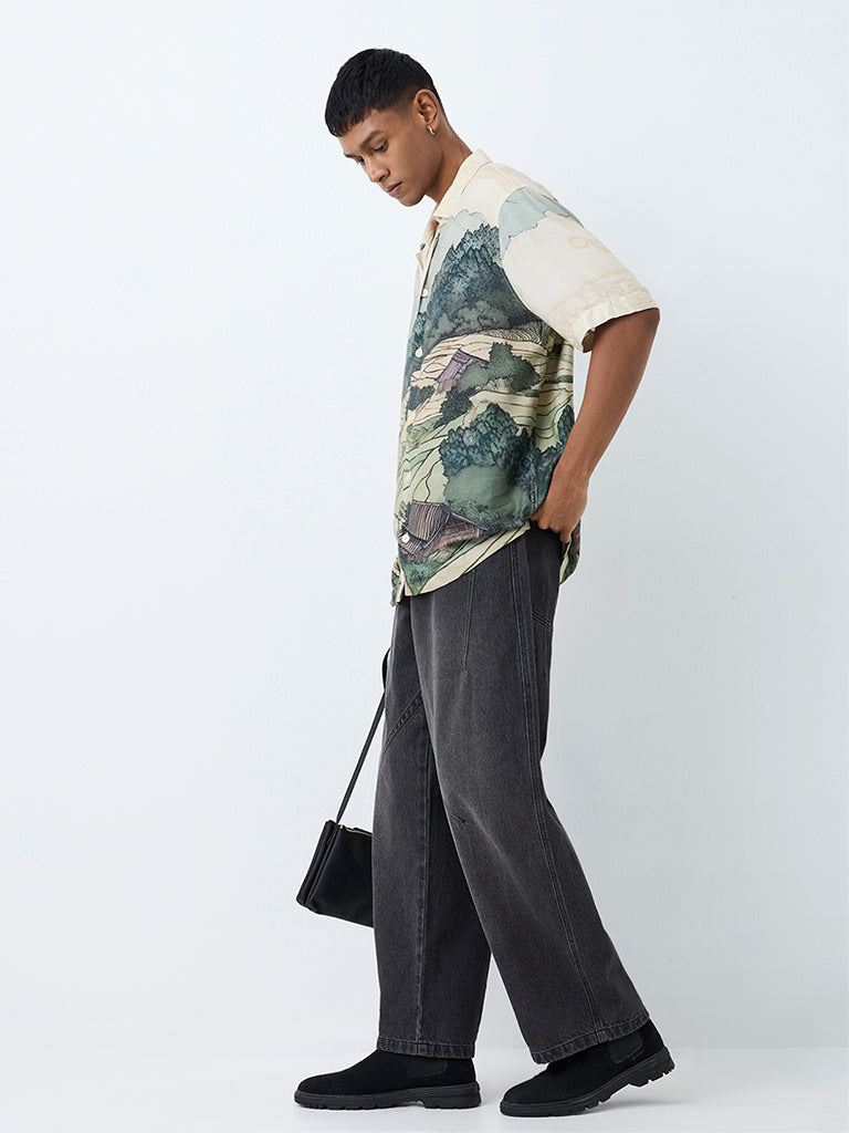 Nuon Multicolour Scenic-Inspired Relaxed-Fit Shirt