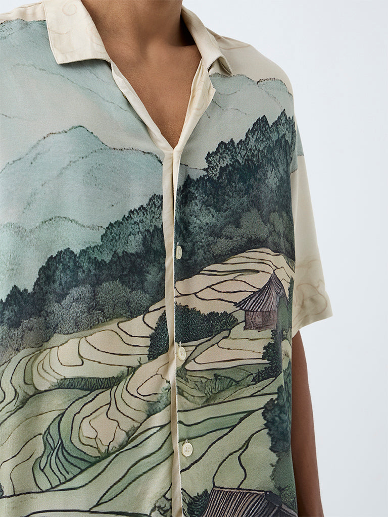 Nuon Multicolour Scenic-Inspired Relaxed-Fit Shirt