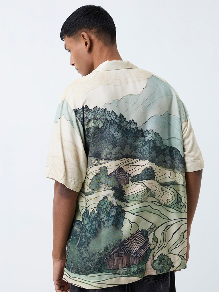 Nuon Multicolour Scenic-Inspired Relaxed-Fit Shirt