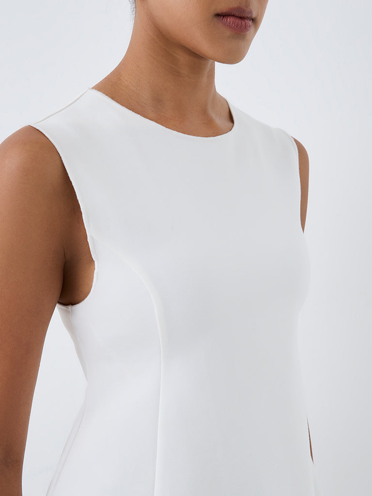 Wardrobe Ivory Solid Peplum Top