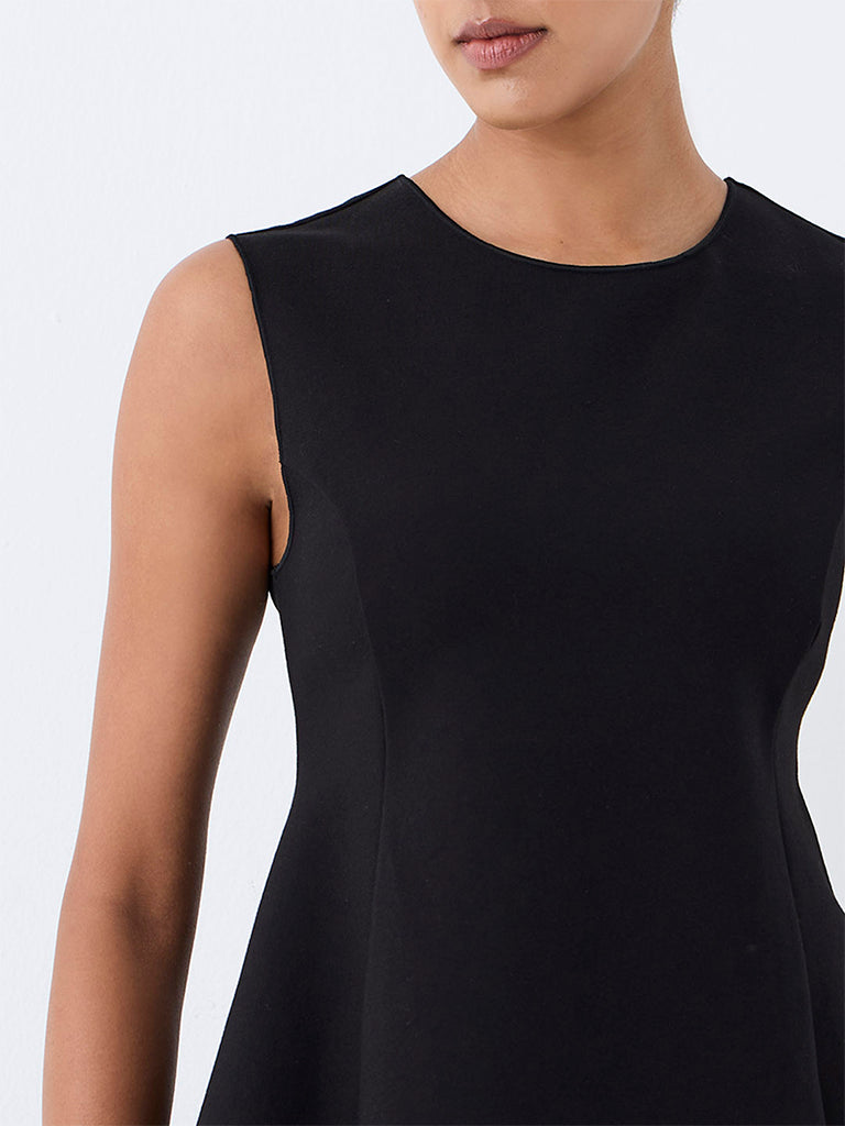 Wardrobe Black Solid Peplum Top