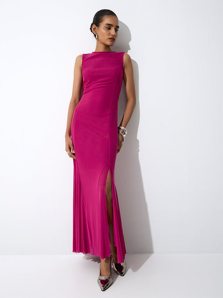 Wardrobe Magenta Mermaid Maxi Dress
