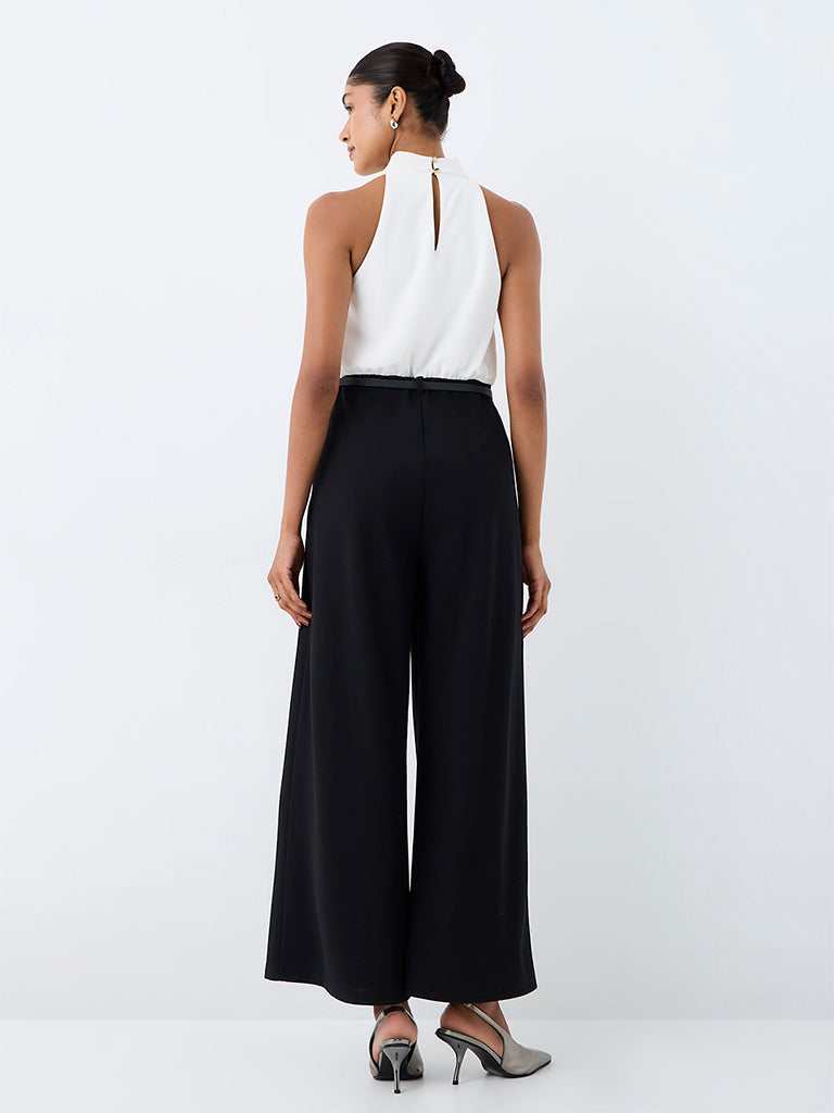 Wardrobe Ivory and Black Jumpsuit with Belt