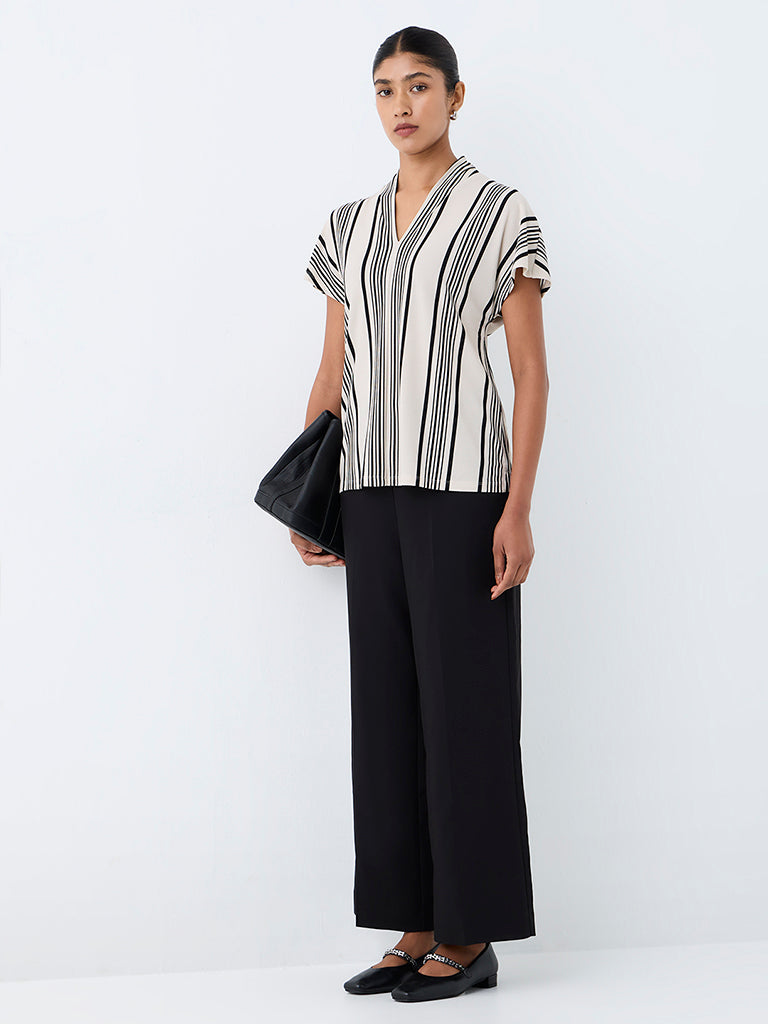 Wardrobe Off-White Striped Blouse