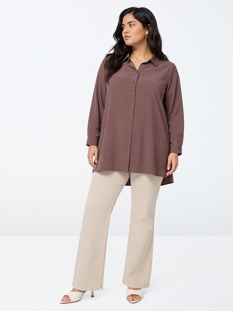 Gia Brown Solid Shirt