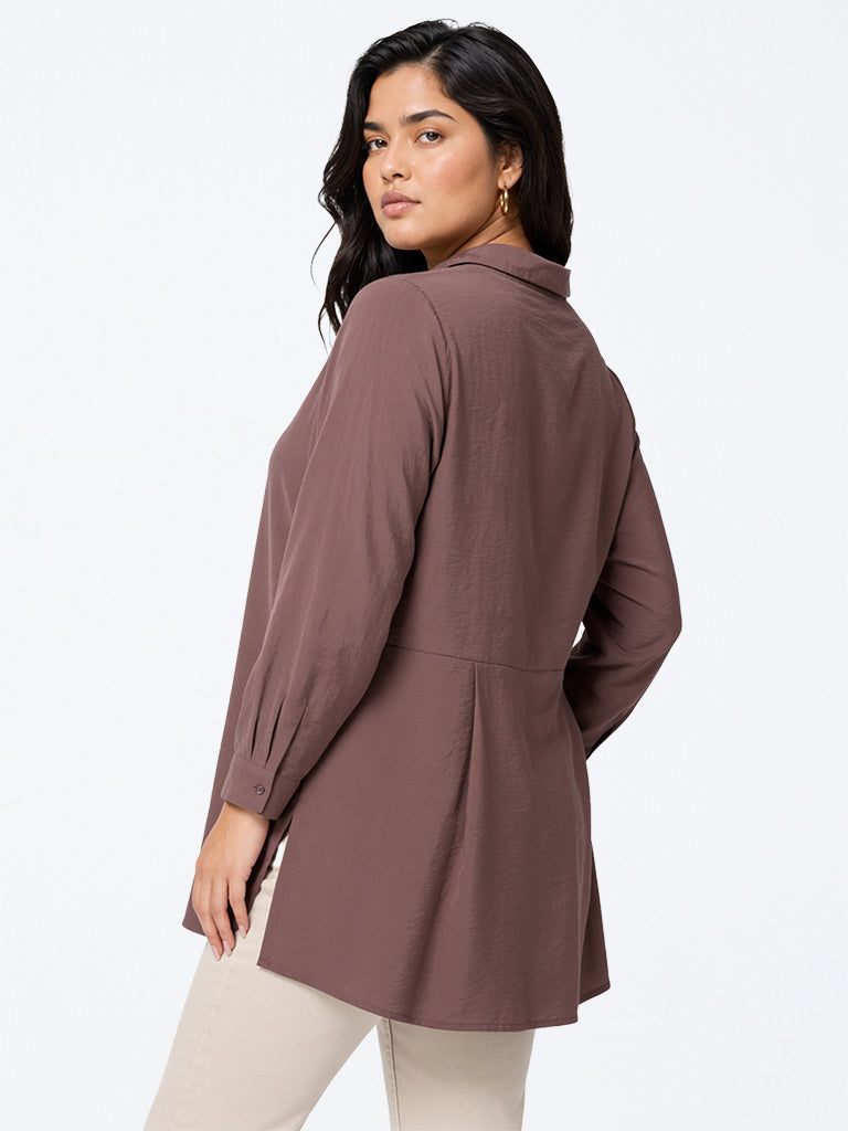 Gia Brown Solid Shirt