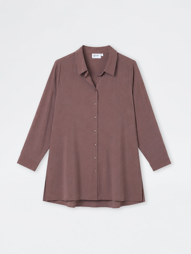 Gia Brown Solid Shirt