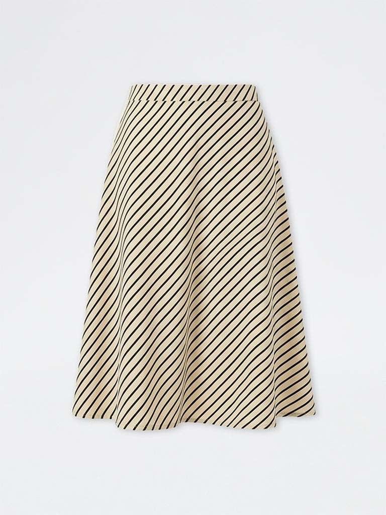 Gia Light Yellow Striped High-Rise Skirt