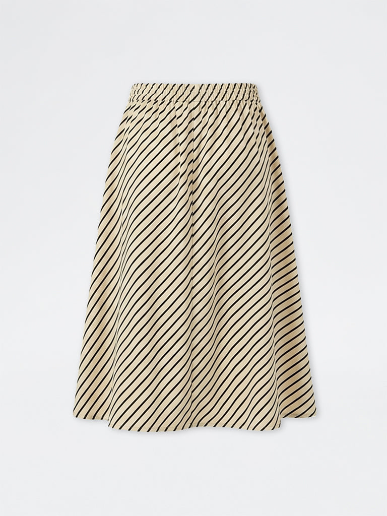Gia Light Yellow Striped High-Rise Skirt