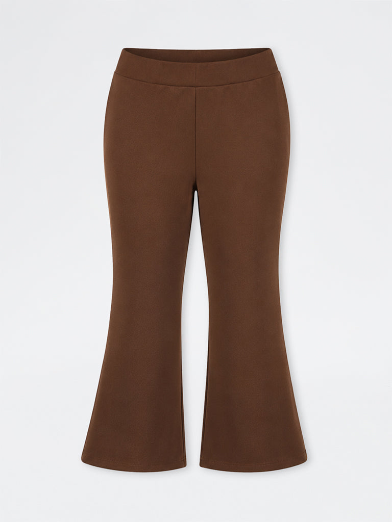 Gia Brown High-Rise Flared Pants