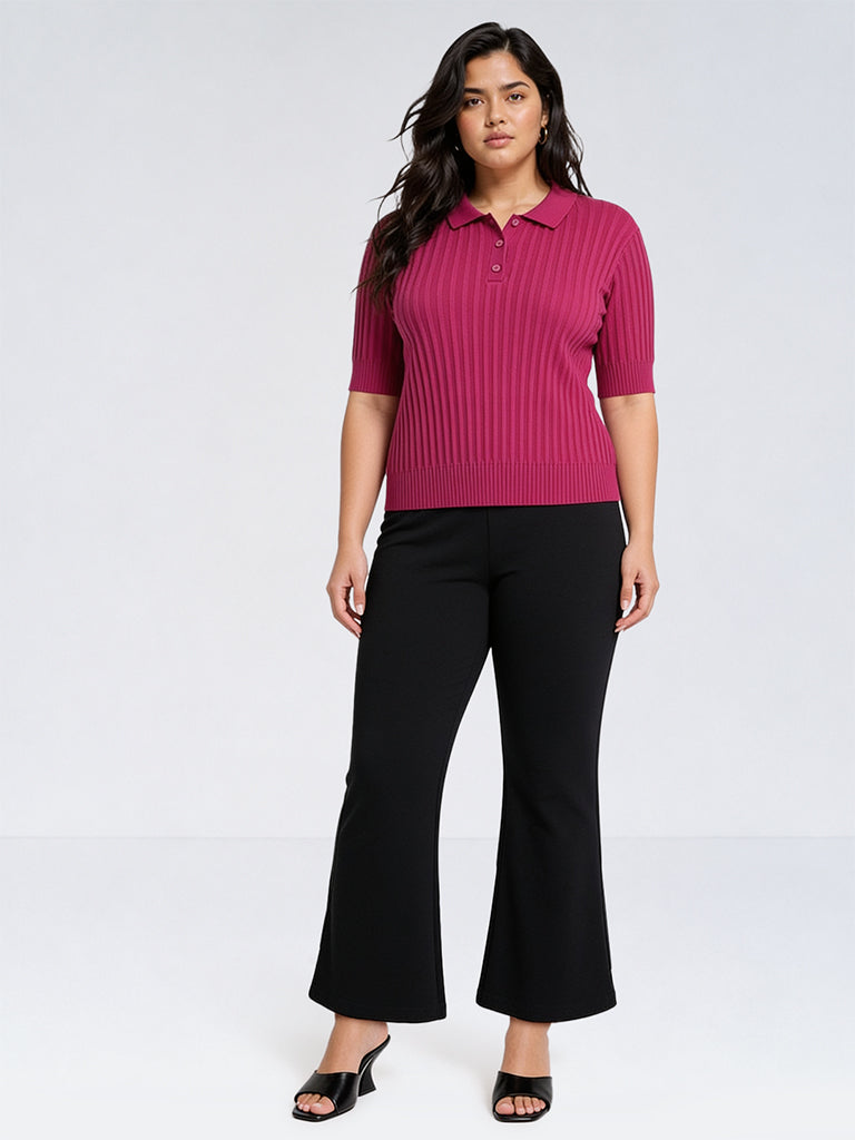Gia Black High-Rise Flared Pants