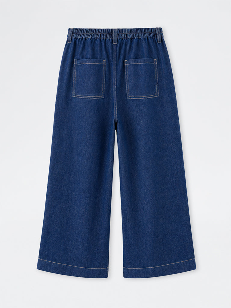 Gia Dark-Blue-Wash High-Waist Straight Fit Jeans