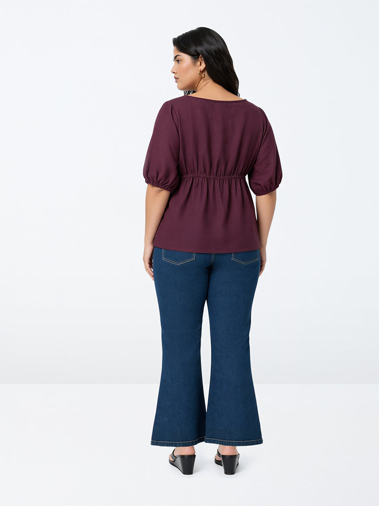 Gia Indigo-Wash High-Waist Flared Fit Jeans