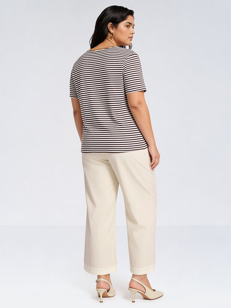Gia Beige Straight-Fit Jeans