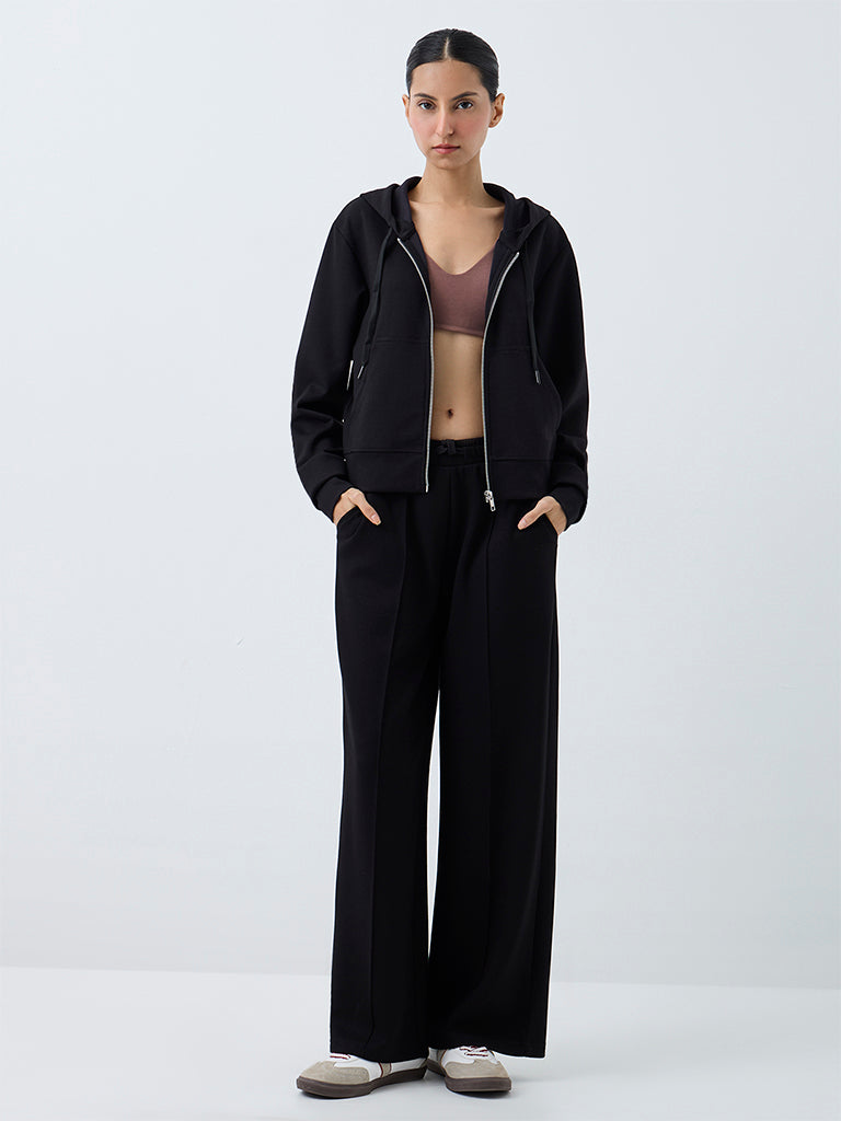 Nuoflexx Black Solid Hooded Jacket