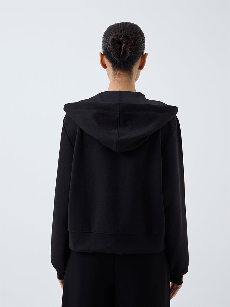 Nuoflexx Black Solid Hooded Jacket