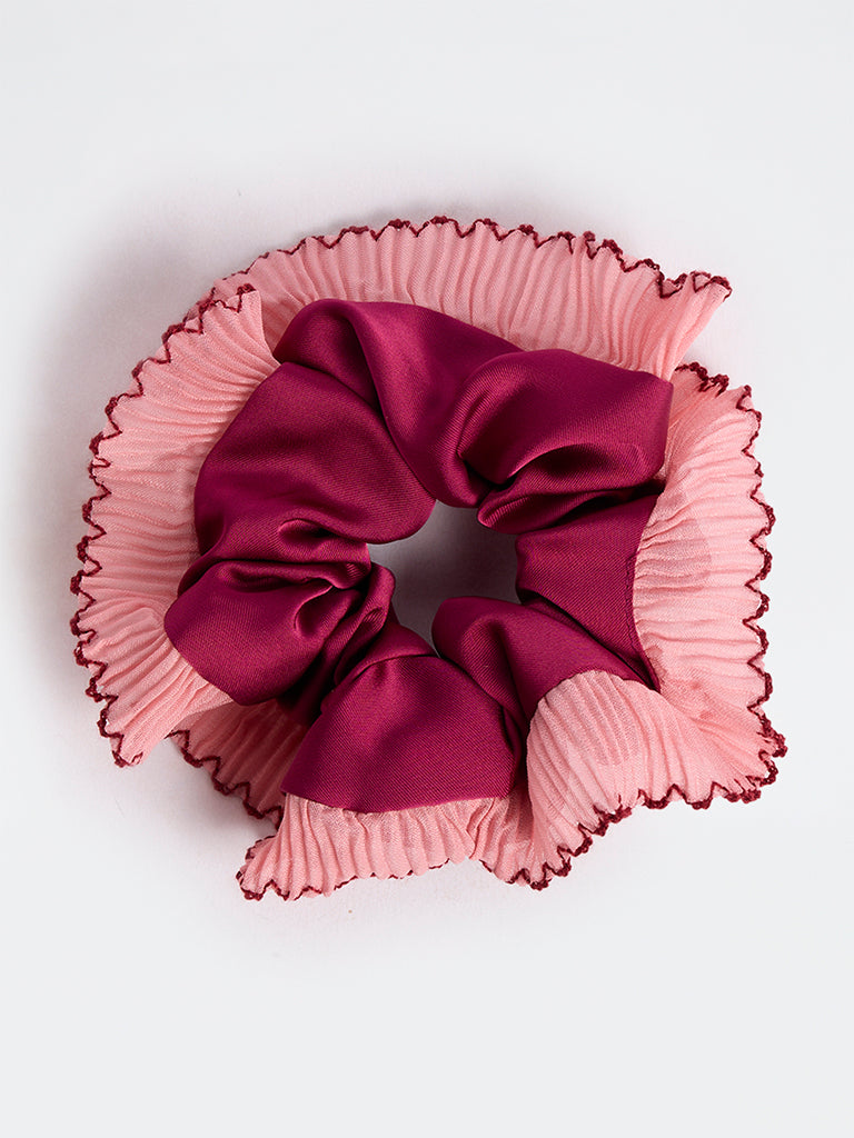 Westside Accessories Magenta Frill Scrunchie