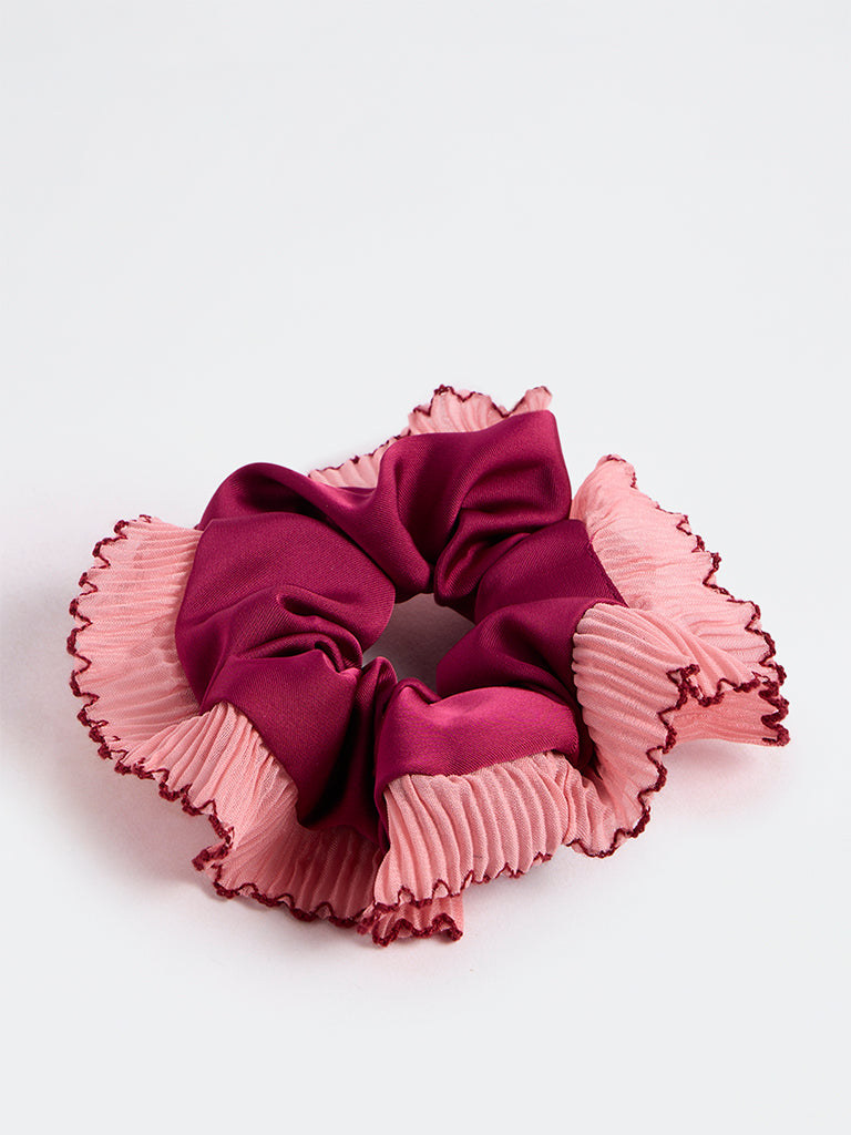 Westside Accessories Magenta Frill Scrunchie