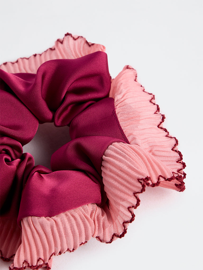 Westside Accessories Magenta Frill Scrunchie