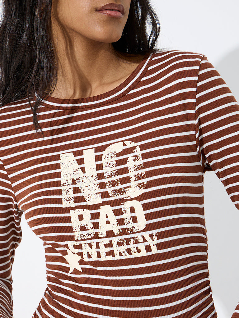 Nuon Brown Stripe T-Shirt
