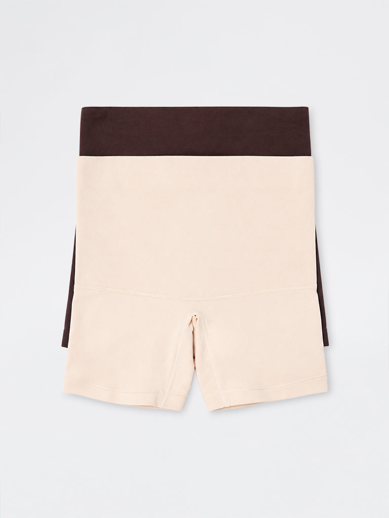 Wunderlove Dark Brown Shapewear Briefs - Pack of 2