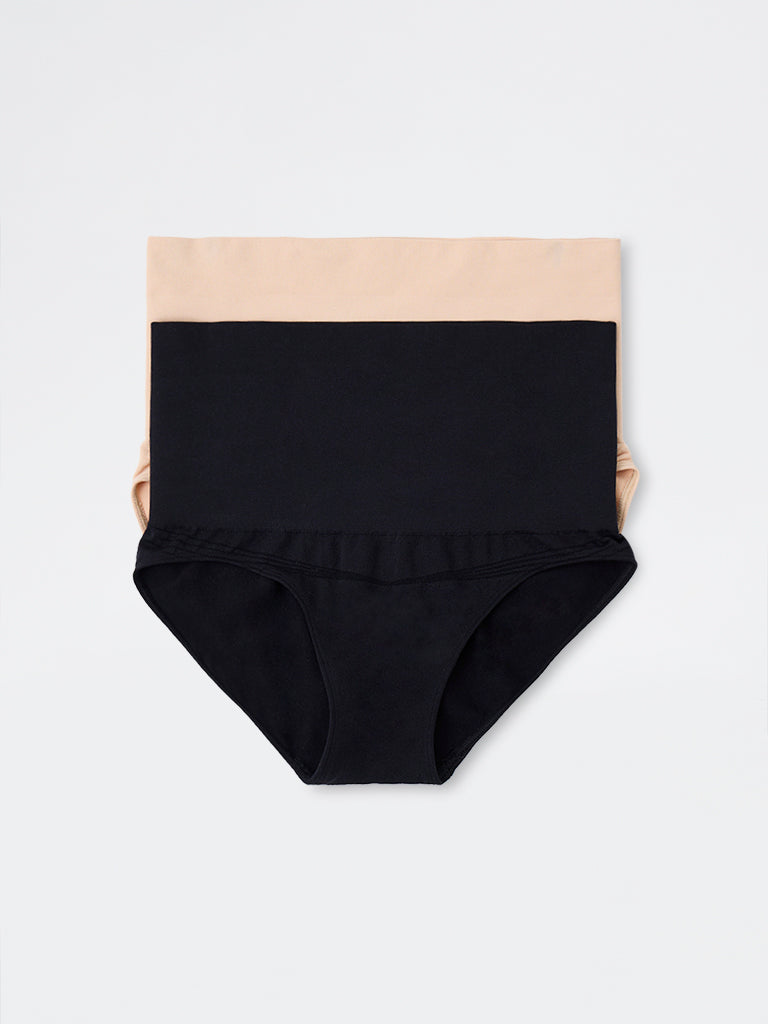 Wunderlove Black Shapewear Briefs Set - Pack of 2