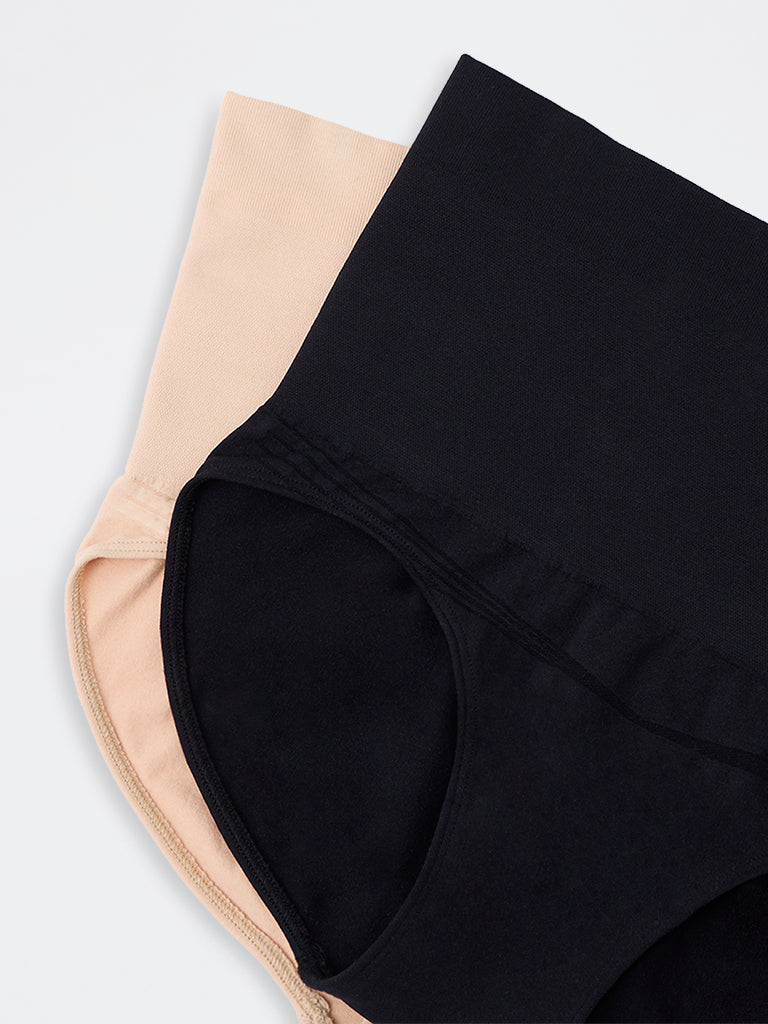 Wunderlove Black Shapewear Briefs Set - Pack of 2