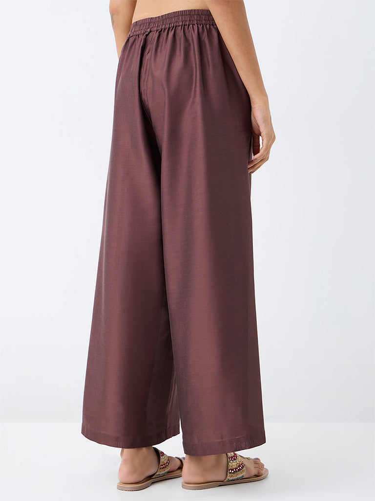 Utsa Brown Solid Pants