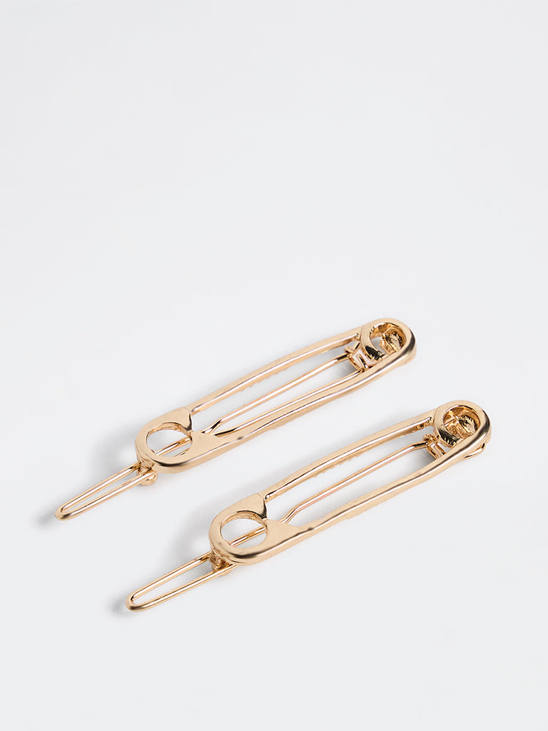 Studiowest Gold Safety Pin Design Clips - Pack of 2