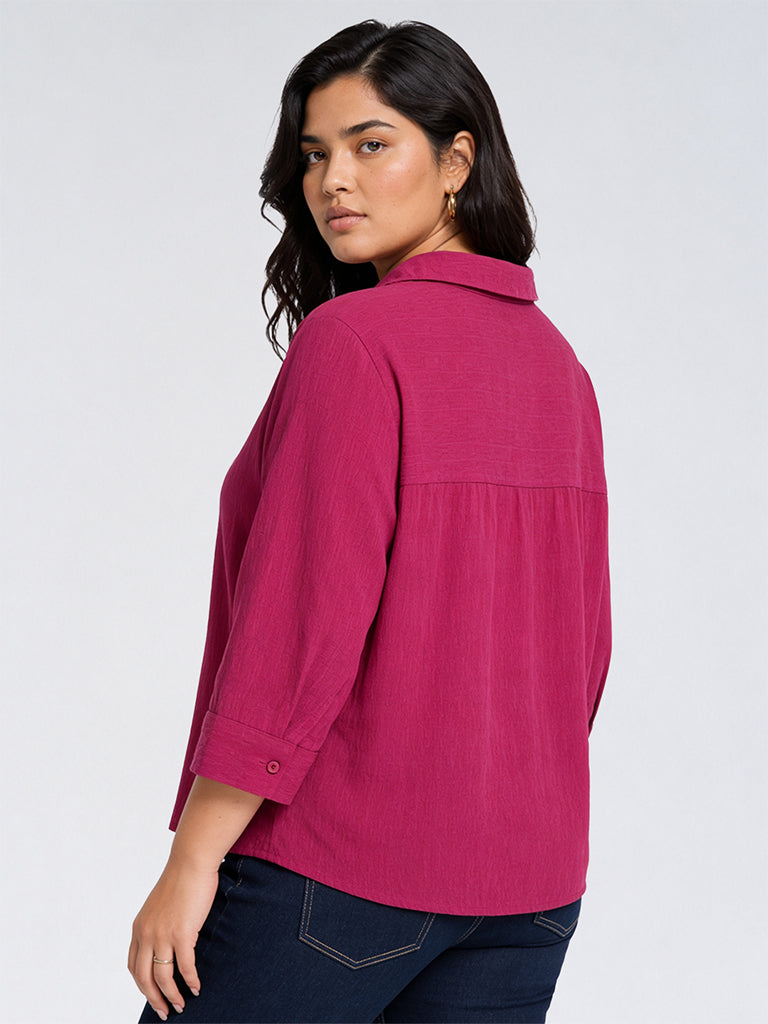 Gia Fuchsia Textured Shirt