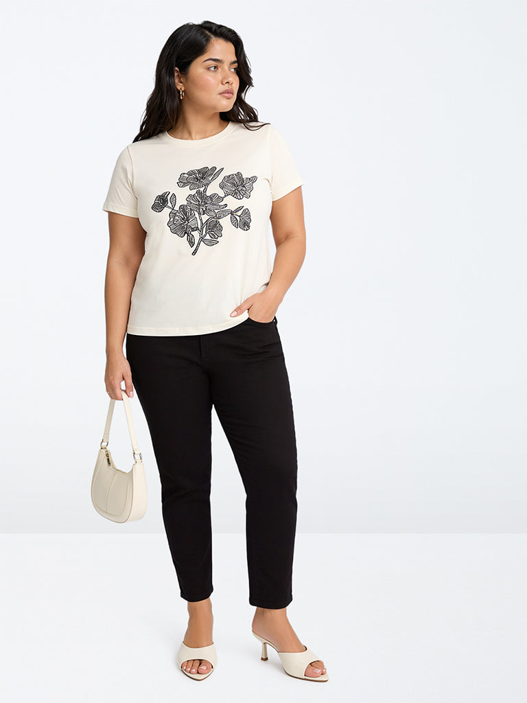 Gia Black Solid High-Rise Cotton-Blend Jeggings
