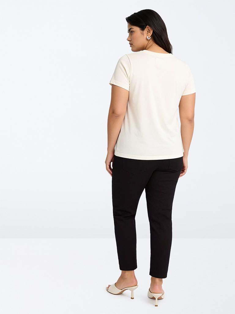 Gia Black Solid High-Rise Cotton-Blend Jeggings