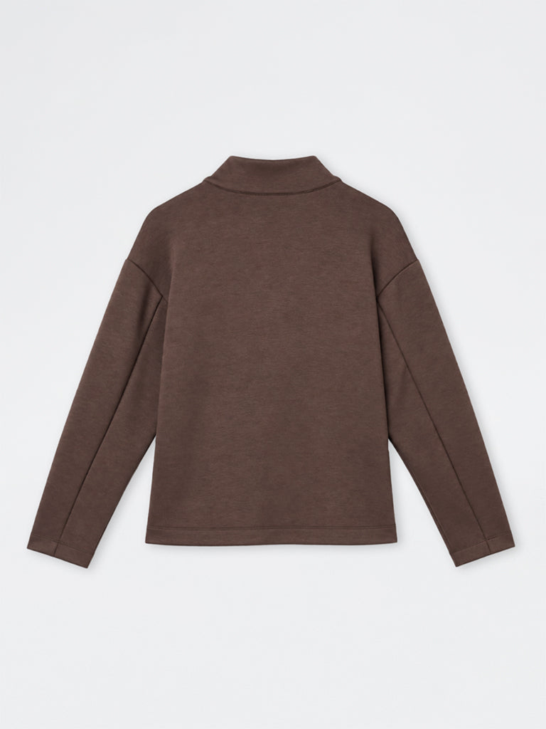 Gia Dark Brown Solid T-Shirt