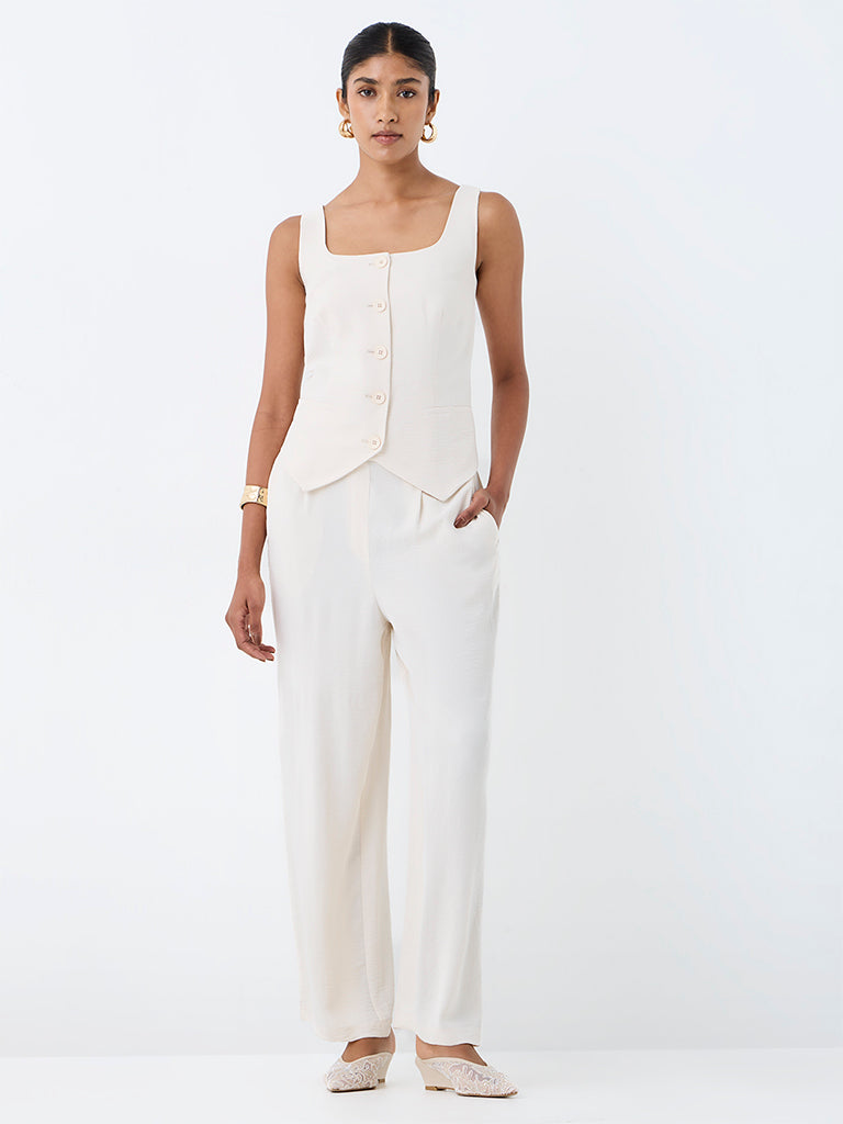 Wardrobe Off-White Straight-Leg High-Rise Trousers